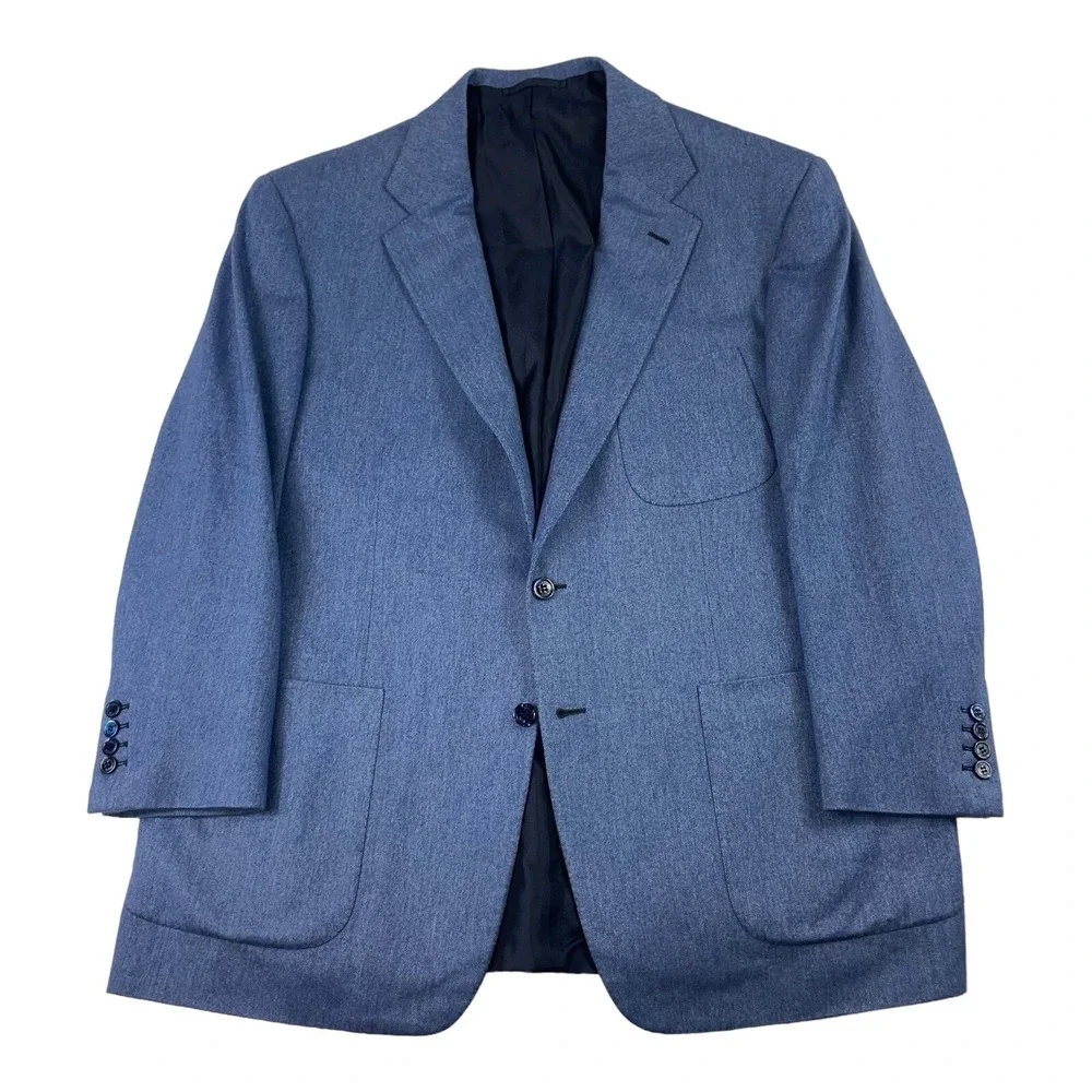 Stefano Ricci Recent‎ Blue Cashmere Cotton Fleece Mens Blazer Size 48R Mint